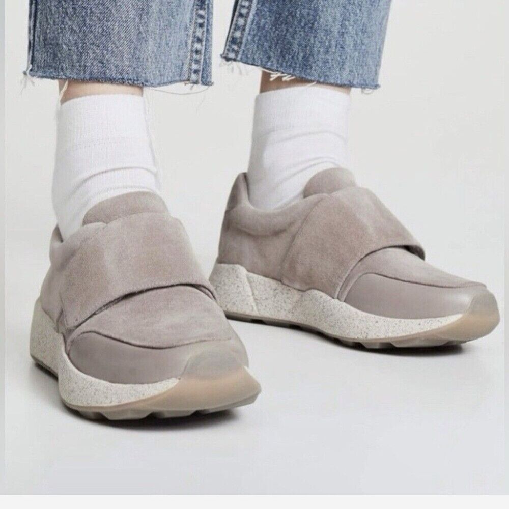 Vince Gage Suede Laceless Fashion Sneakers Wood Smoke Comfort Women’s Size 8.5 - Picture 10 of 10